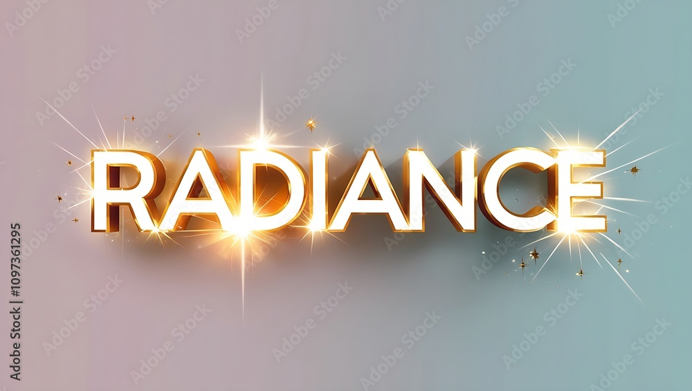 Poster glowing gold 3d text 