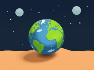 Earth planet model icon representing the globe in a simplified and minimalistic style, perfect for...