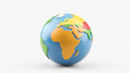 Earth planet model icon with realistic 3D design in vibrant colors, earth, icon