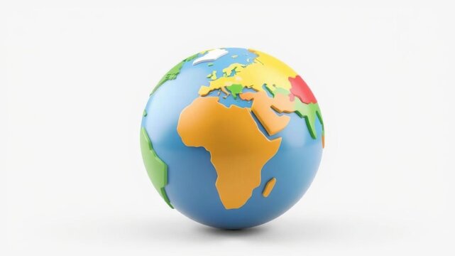 Earth planet model icon with realistic 3D design in vibrant colors, earth, icon