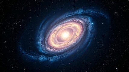 Obraz premium Earth with a stunning spiral galaxy in the background, highlighting the beauty of outer space, background, planet