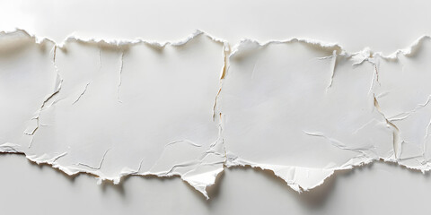 White Notebook Paper Tear with Rough Ripped Edges Isolated on a White Background for Design Projects, Branding, Social Media, Ads, Stationery, Digital Art, Presentations