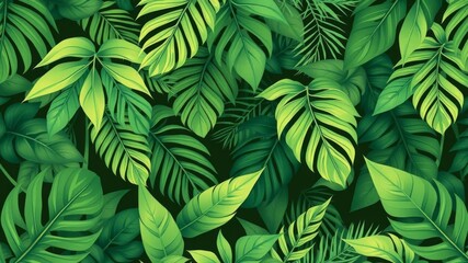 Exotic tropical palm tree seamless pattern in vector perfect for summer designs, summer, jungle
