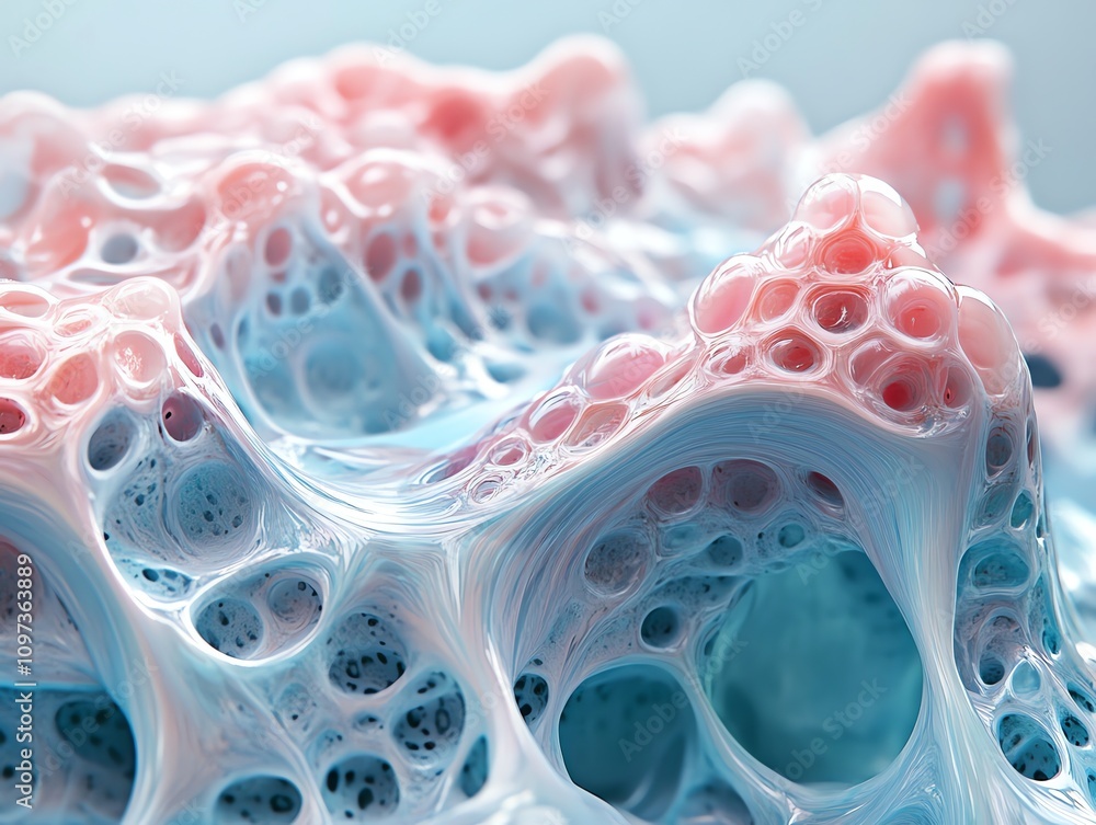 Aufkleber abstract representation of textured, colorful surfaces resembling organic structures.