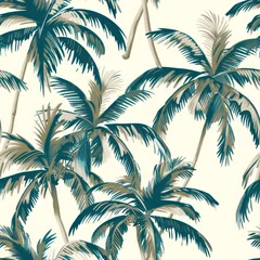 seamless tropical palm tree fabric background  By Generated AI © Burhanudin