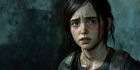 Sad Teen Girl Post-Apocalyptic Setting