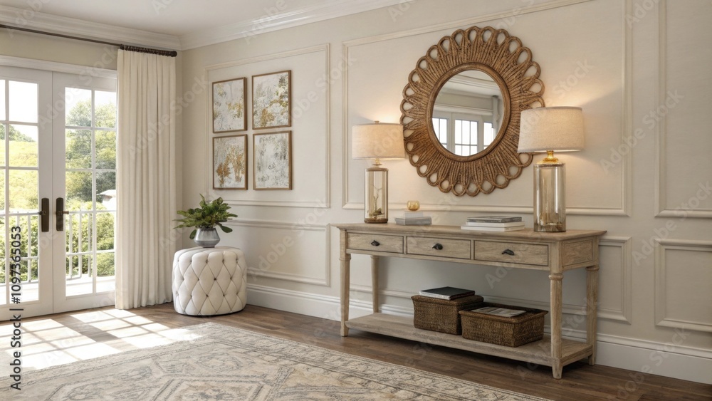 Poster the walls boast a soft neutral shade enhancing the warmth of natural light that floods the space whi