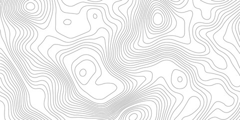 Abstract topographic contours map background. Lines Topographic contour lines map seamless pattern. The black on white contours topography stylized height of the lines map.