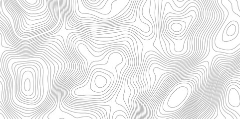 Abstract topographic contours map background. Lines Topographic contour lines map seamless pattern. The black on white contours topography stylized height of the lines map.