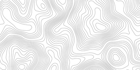 Abstract topographic contours map background. Lines Topographic contour lines map seamless pattern. The black on white contours topography stylized height of the lines map.