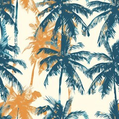 seamless tropical palm tree fabric background 
By Generated AI