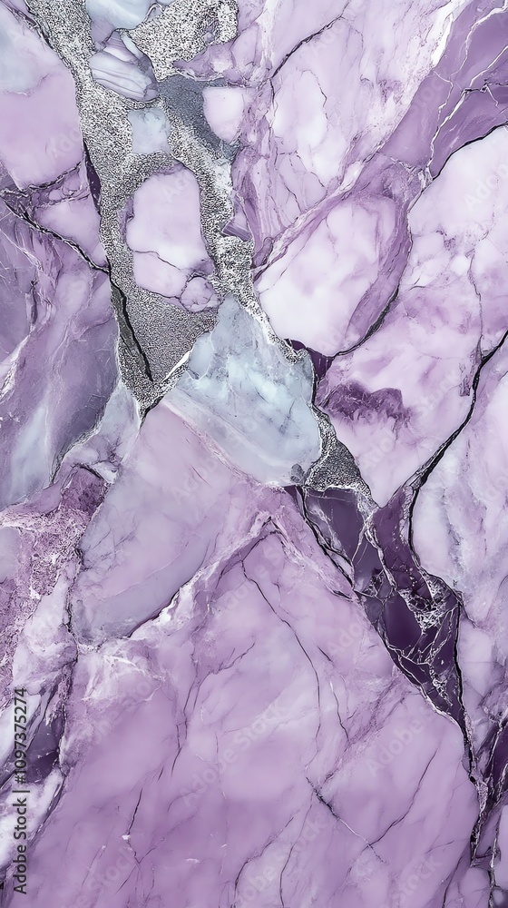 Poster A close-up of a textured purple marble surface with various shades and patterns.