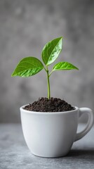 Nurturing new growth: a seedling flourishing in