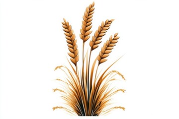 Obraz premium Golden wheat stalks gracefully arranged depicting the beauty of agriculture in nature\'s palette