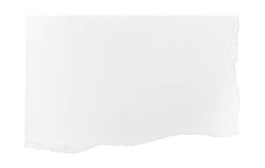 White ripped piece of paper isolated on transparent background PNG file