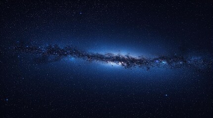Fototapeta premium Glittering stars in a dark blue sky with Andromeda Galaxy, galaxies, astronomy