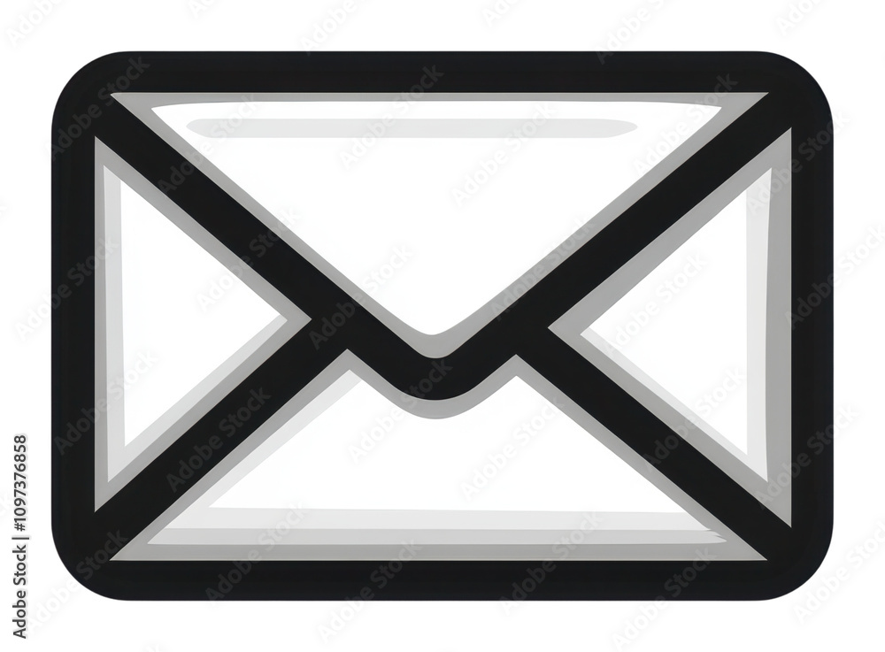 Aufkleber email envelope icon representing digital communication concept isolated on transparent background