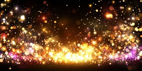 Fototapeta premium Glimmering Lights and Sparkling Particles Create a Magical Atmosphere Ideal for Celebrations, Events, and Festive Occasions with a Mesmerizing Background Design