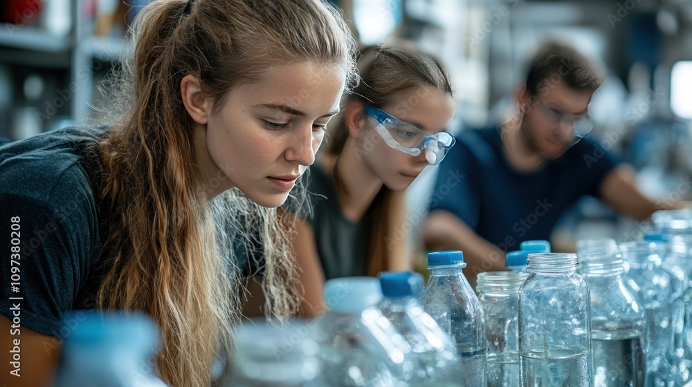 Poster a team of bioengineers is experimenting with microbes to break down plastics in natural environments