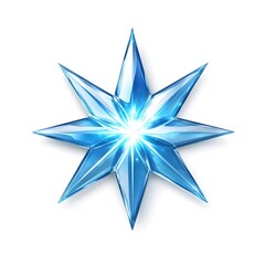 Obraz premium Glowing Blue Crystal Star with Eight Points