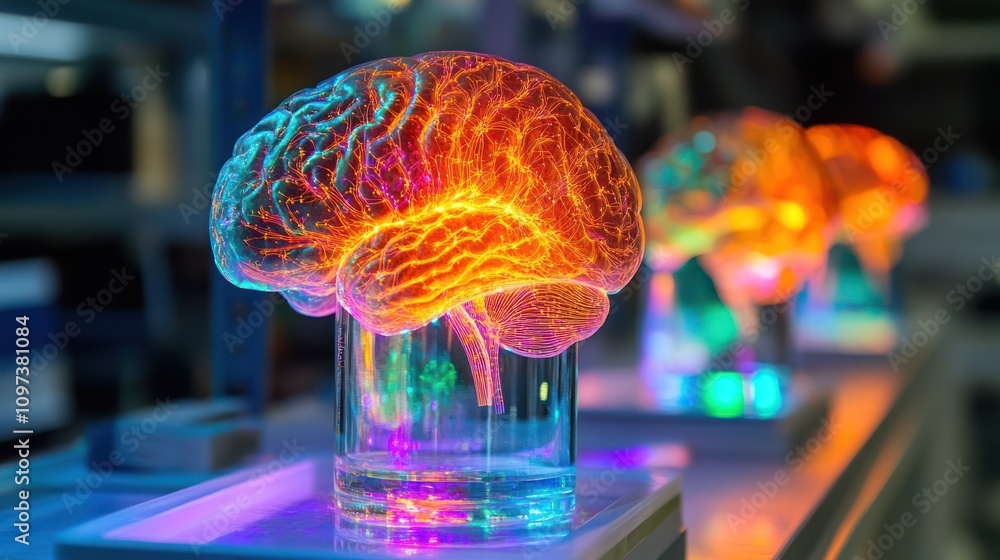 Poster analysis of electrical signaling in the human brain involves scientists recording data through a bra