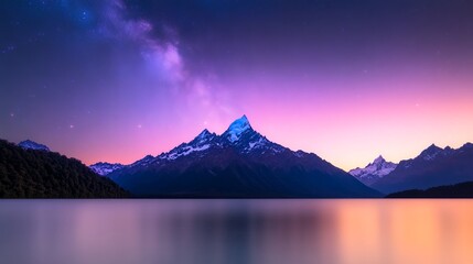 Majestic Mountain Lake at Dusk 