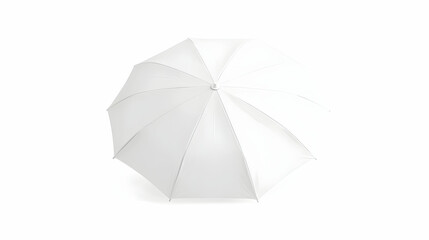 White umbrella isolated on white background. Top view.