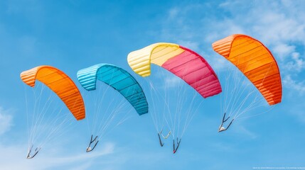 Obraz premium Colorful Paragliders Soaring High
