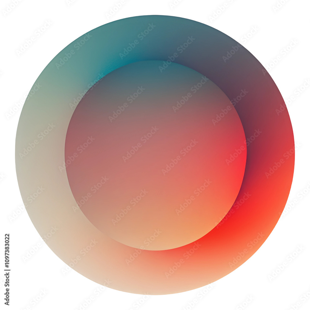 Poster gradient circle graphic showcasing vibrant color transitions isolated on transparent background