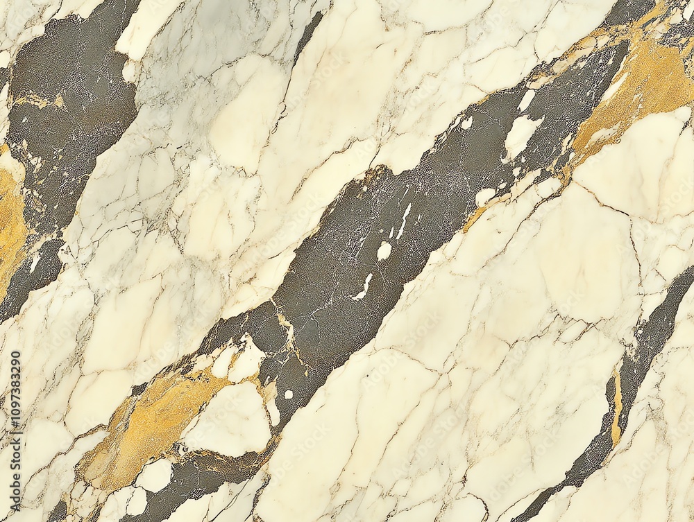 Poster a close-up of a marble surface featuring intricate patterns and gold veins.