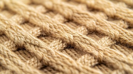 Fototapeta premium Beige Knitted Texture Background