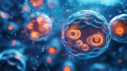 Researchers are creating biological structures that mimic cells in a bioengineering lab, using advanced biomaterials.