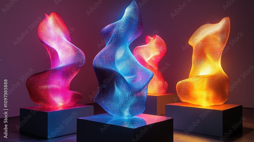 Aufkleber scientists are experimenting with light and lasers to create moving sculptures.
