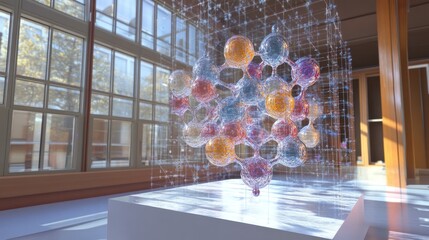 Simulating 3D chemical molecules in software, where computational scientists analyze chemical reactions.