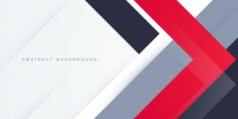 Obraz premium Modern papercut abstract background with bright color gray and red square arrow pattern combination on background. Eps10 vector