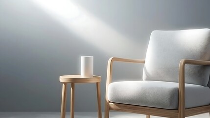 Stylish frame mockup in living room showcasing minimalist design bright atmosphere modern aesthetic