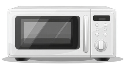 Compact Microwave Essentials, sleek white design, digital display, modern kitchen appliance, countertop convenience Isolated on white background or PNG