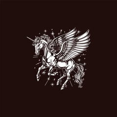 Obraz premium Luxury Pegasus vector illustration