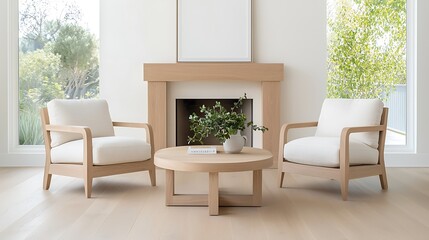 Living room frame mockup showcase bright space modern decor cozy environment inviting viewpoint