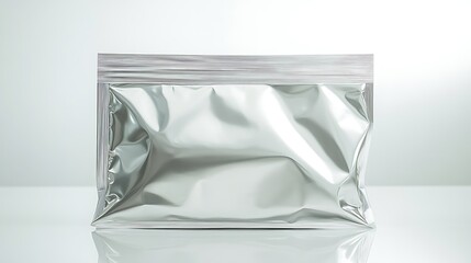 Silver Foil Pouch Packaging Mockup Display