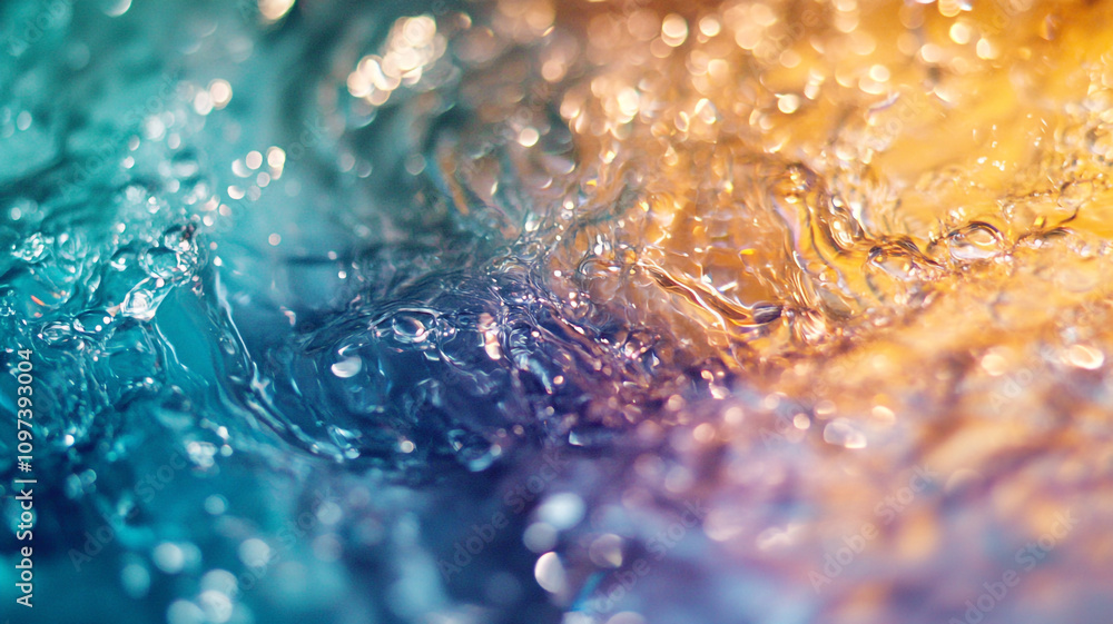 Poster vibrant water patterns create a mesmerizing visual display in a colorful pool