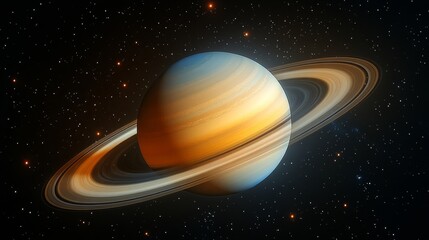 Fototapeta premium Breathtaking view of saturn with rings in