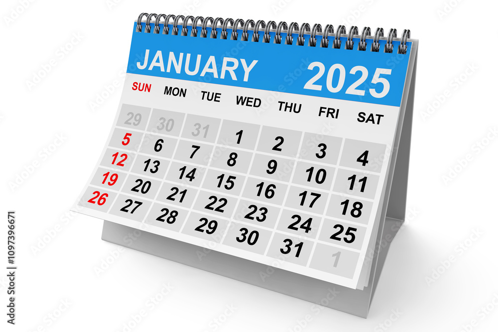 Aufkleber 2024 year december calendar. 3d rendering