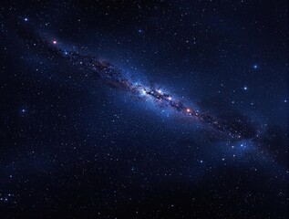 Dark blue night sky with a multitude of stars and planets, astronomy, starry night sky, universe, galaxies, nebulae