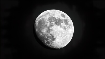 Obraz premium Close-up view of the moon's surface, showcasing its craters and texture against the dark night sky. A celestial masterpiece.