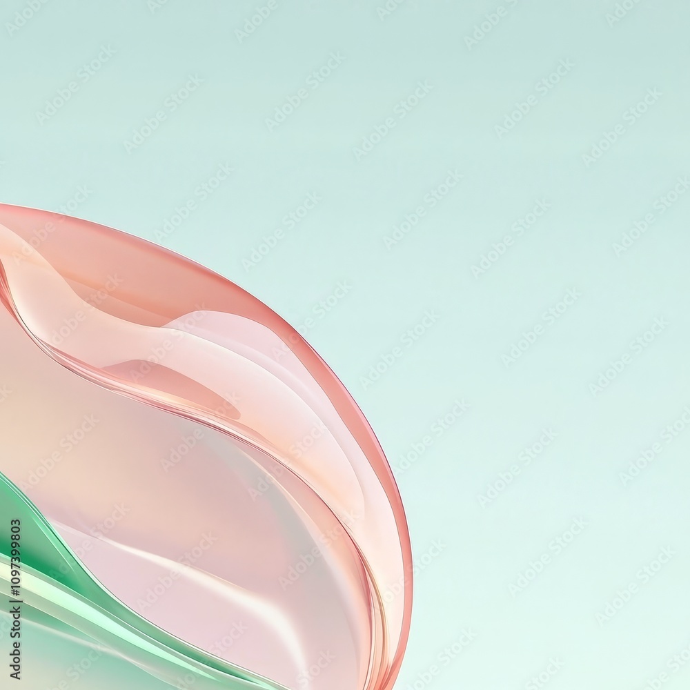 Poster soft gradient composition in neon colors with smooth curves and fluid forms for modern digital desig
