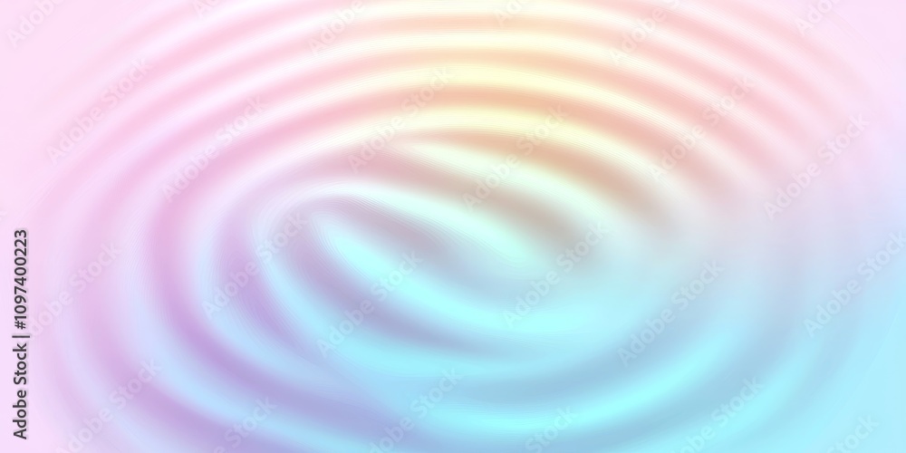 Poster futuristic abstract composition with fluid waves and vibrant colors in soft gradient tones for intri