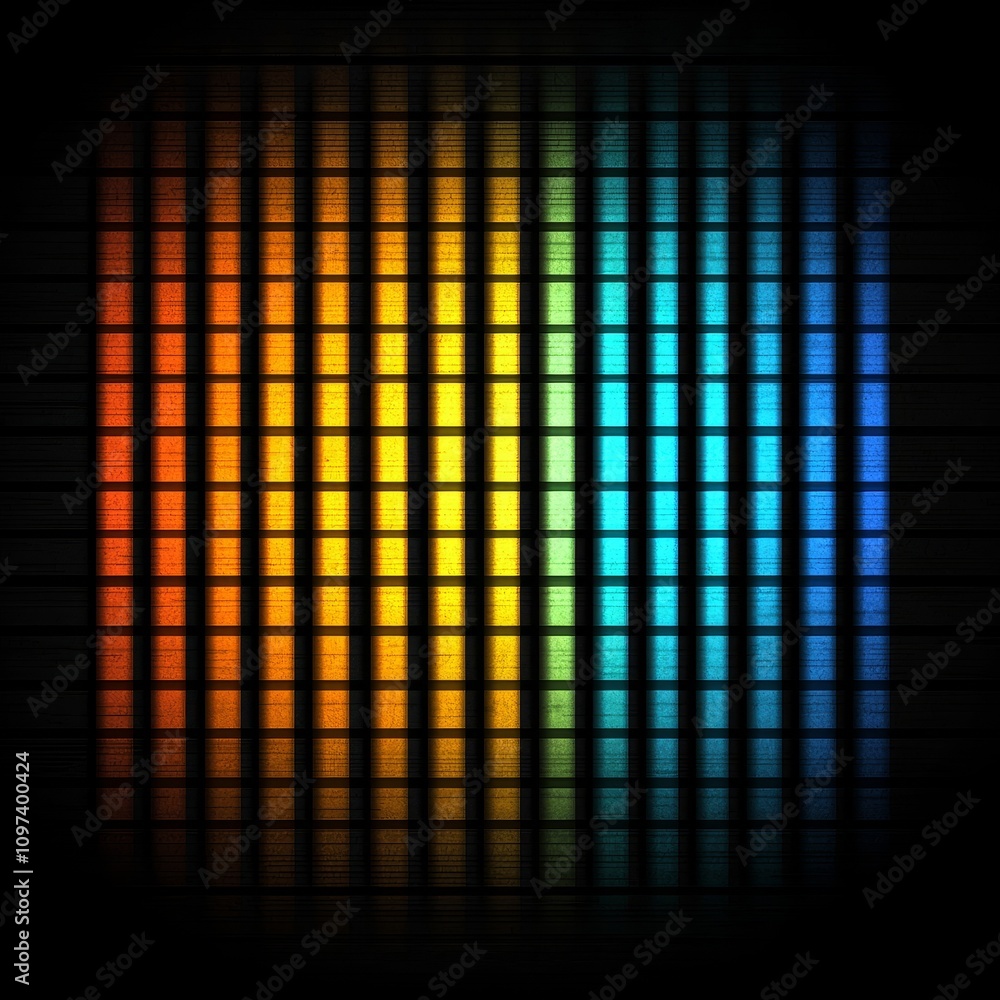 Poster luminous abstract gradient design featuring bright color transitions on a textured background