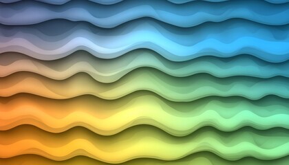 Fototapeta premium Luminous Abstract Gradient Background with Dynamic Waves in Blue, Green, Yellow, and Orange Tones for Creative Use