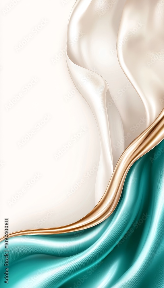 Aufkleber elegant metallic gradient fabric flow with digital art inspiration in soft textures and subtle color